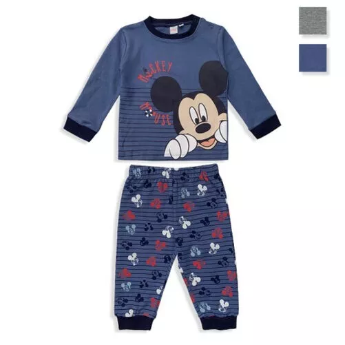 Schlafanzug Junge Disney Mickey Mouse Baumwolle Lange Ärmel Baby Kind 5537