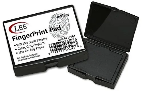 Lee Inkless FingerPrint Pad S03027Black0.5" x 2.3" x 1.8"
