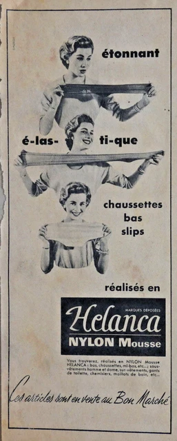 Publicité Presse 1956 Le Bas Nylon Mousse Helance Chaussettes Slips
