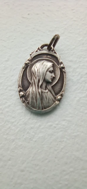 Icône Vierge Marie & Enfant Jésus argentée – Made in Italy - Antiquités