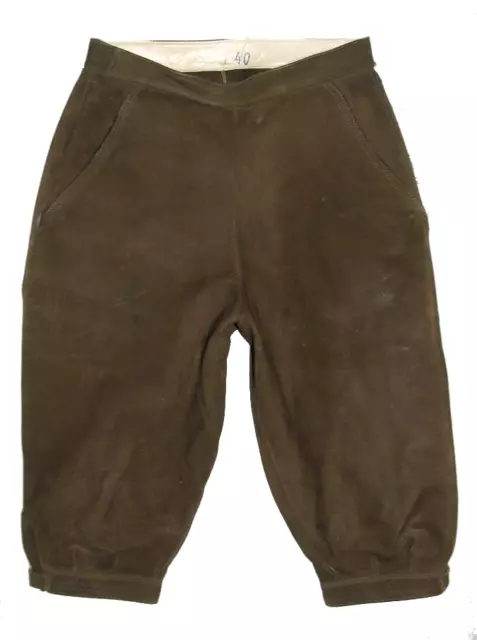 Zünftige Donne- Trachten- Kniebund- Pantaloni IN Pelle/Pantaloni Costume Oliva