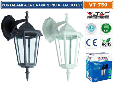 Vt-750 V-Tac Lanterna Da Muro Applique Vtac Da Giardino Lampada E27 Esterno Ip44