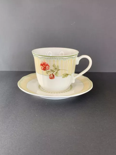 NORITAKE EPOCH FLAT CUP & SAUCER SET ~ FLEUR de PROVENCE #E135