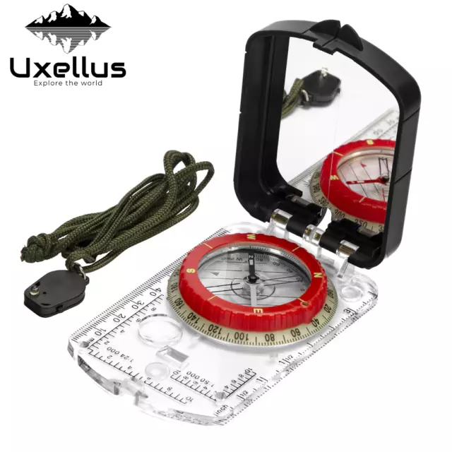 Kompass 🧭 Uxellus® Notfallkompass Outdoor Marschkompass mit Licht Bundeswehr