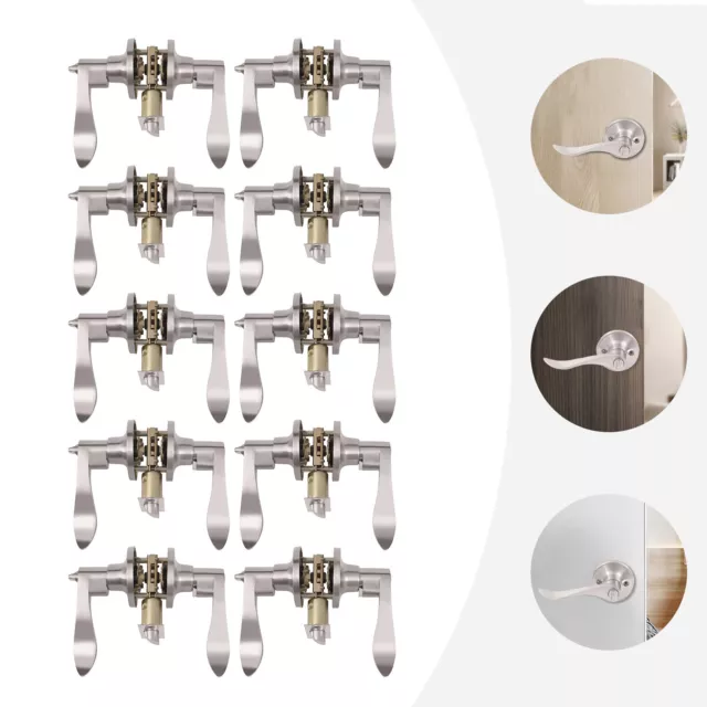 10 PIEZAS Manijas de cerradura de puerta minimalista Palancas para aleación de zinc de puerta de baño y dormitorio
