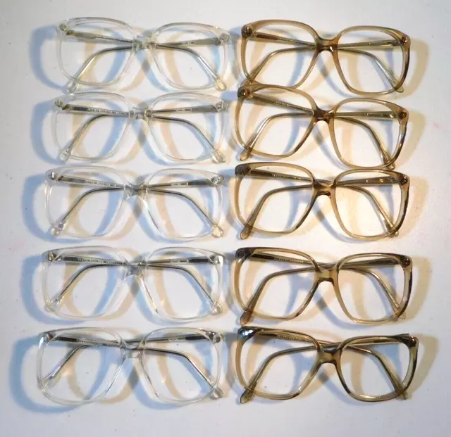 Vintage 10 Pc Lot ELITE OPTICAL Madison Cry. & Brn. 56/18 Eyeglass Frame NOS #M2