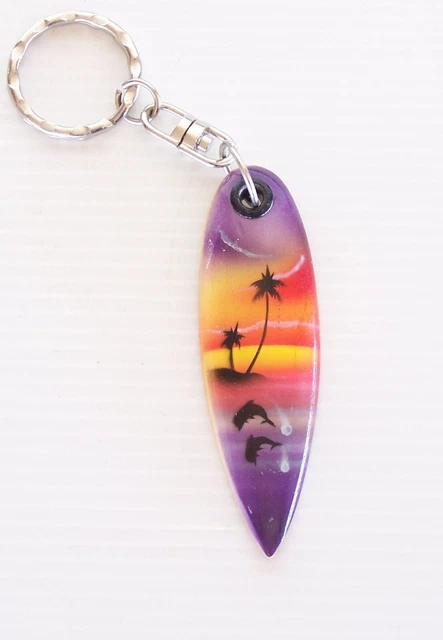Bali Key Ring VINTAGE BALI SURFBOARD Indonesia Balinese Travel Souvenir Key Chain ...