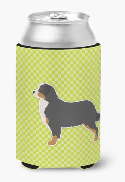 Bernese Mountain Dog Checkerboard Green Can or Bottle Hugger BB3819CC-S