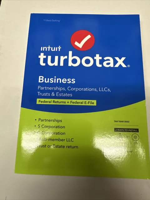Intuit TurboTax Business 2022 Federal Only + E-File, For Windows Intuit TurboTax Business 2022 Federal Only + E-File, For Windows