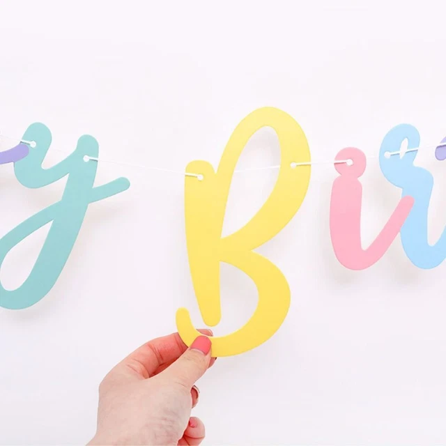 PAPER HAPPY BIRTHDAY Macaroon Banner Wall Hanging Letter Banner