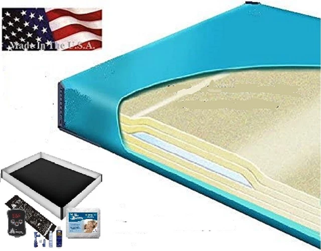 90% Lumbar Support Waveless Waterbed Mattress / Pad / Liner / Heater / Fill Kit