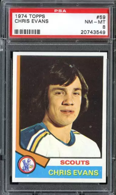 1974-75 Topps #59 Chris Evans Psa 8 *Zz0708 1974-75 Topps #59 Chris Evans Psa 8 *Zz0708