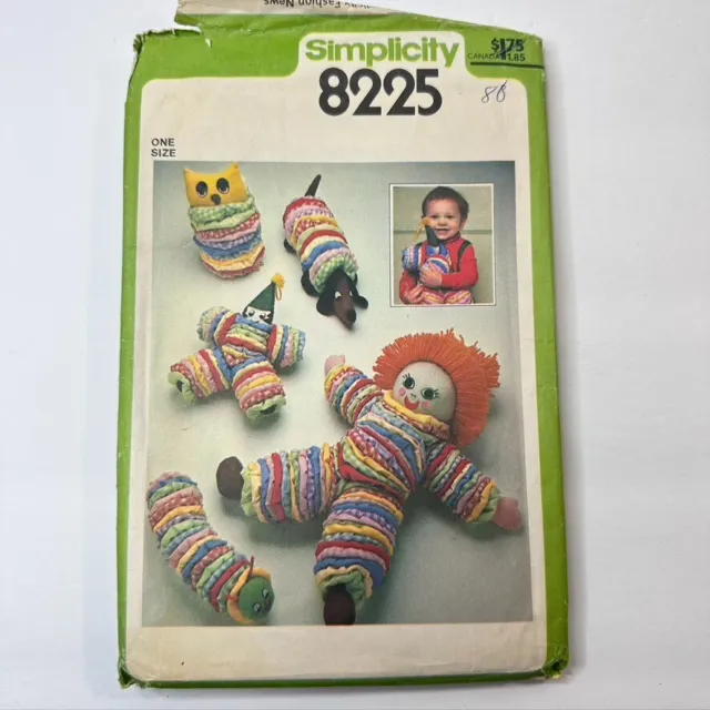 8225 Simplicity Vintage Yoyo Doll Owl Clown Caterpillar Sewing Pattern Uncut