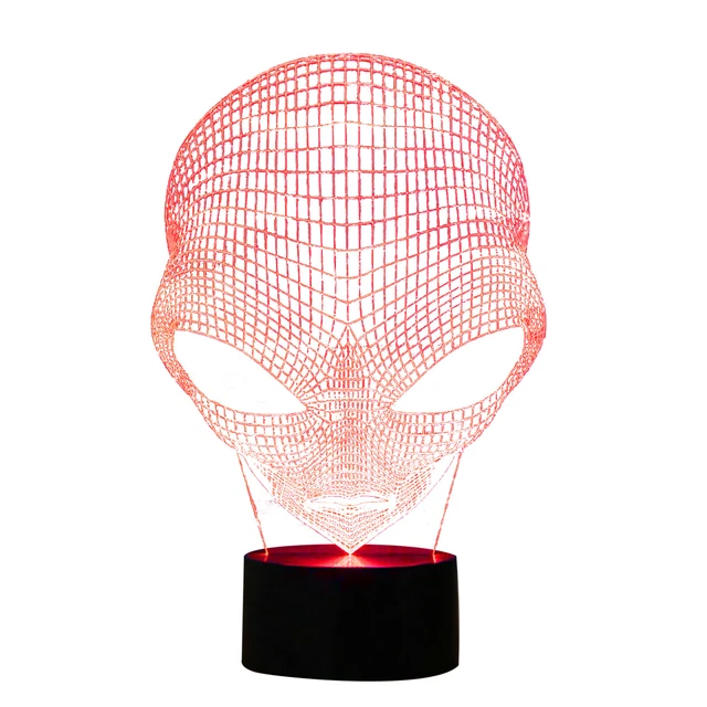 UFO 3D MARTIAN Alien 7 Color Changing LED Lamp Night Light Touch Remote ...