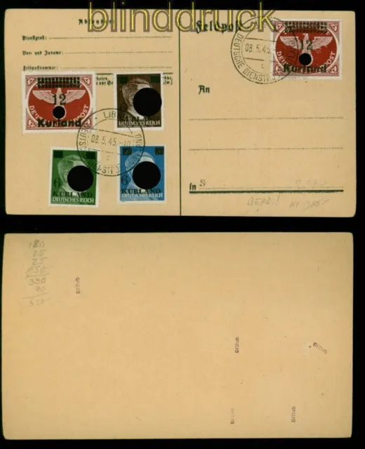 Kurland Mi # 1/4 B Vorlage-Postkarte Libau Signiert Dr. Dub (53768)