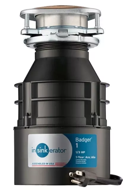 InSinkErator Garbage Disposal with Power Cord, 1/3 HP (OPEN - NEW)