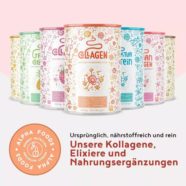 Collagen Pulver mit Marine Elastin und Hyaluronsäure - Kollagen Hydrolysat