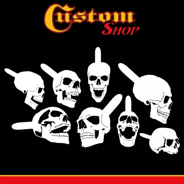 Custom Shop Airbrush Stencil Skull Design Set #9 (8 Different Mini Skull