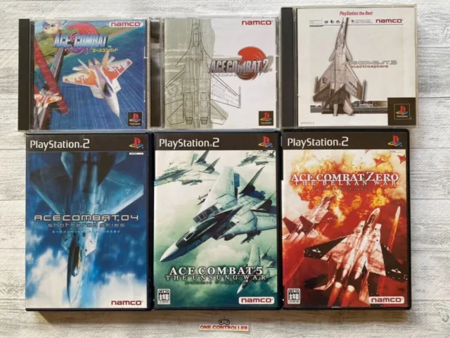 SONY PlayStation PS 1 & 2 Ace Combat 1 2 3 & 4 5 Zero 6games set from Japan