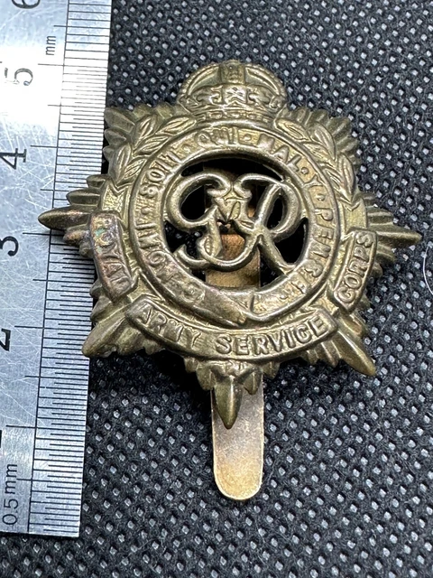 ORIGINAL WW2 BRITISH Royal Army Service Corps RASC GVI Kings Crown Cap ...