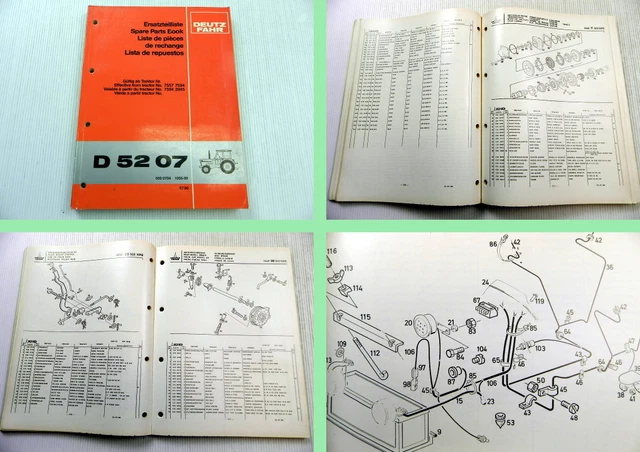 DEUTZ D 5207 Traktor Schlepper Ersatzteilliste Spare Parts Book 1980 ...