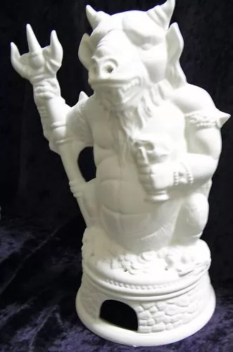 Ready to Paint Ceramic Bisque - Demon Smoker