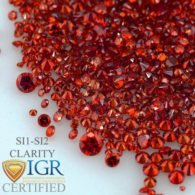 Lote al por mayor de diamantes naturales sueltos SI 100% de color rojo...