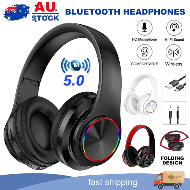 Wireless Bluetooth Headphones Noise Cancelling Stereo Earphones Over Ear Headset
