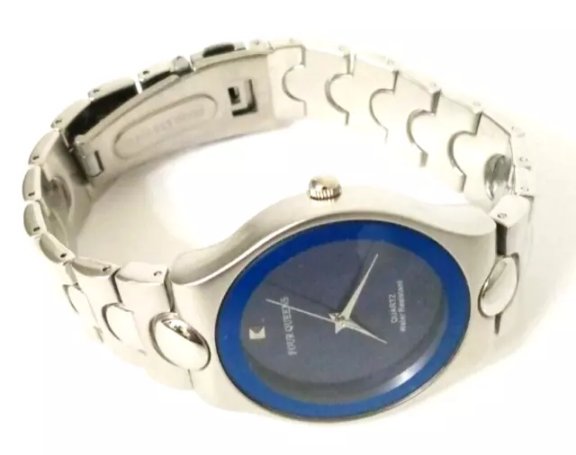 Vintage 4 Queens Las Vegas Casino Watch Stainless Bracelet NEW BATT