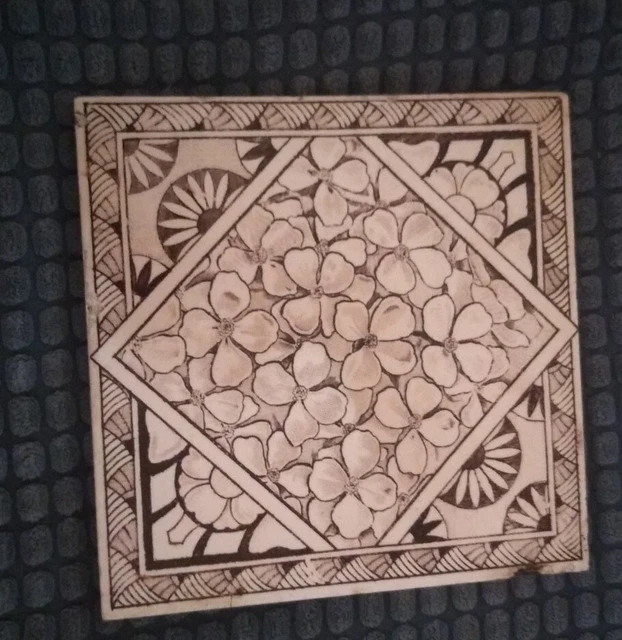 Original Antique Transfer Prints Aesthetic Tile Circa 1900's