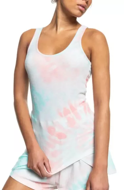 ROXY NEW $45 Current Mood Cami Top Peach Amber Nautilus Tie Dye Medium