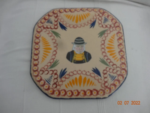 Dessous De Plat Musical Ancien En Faïence Reuge - Orange, Mécanisme Qui Fonctionne