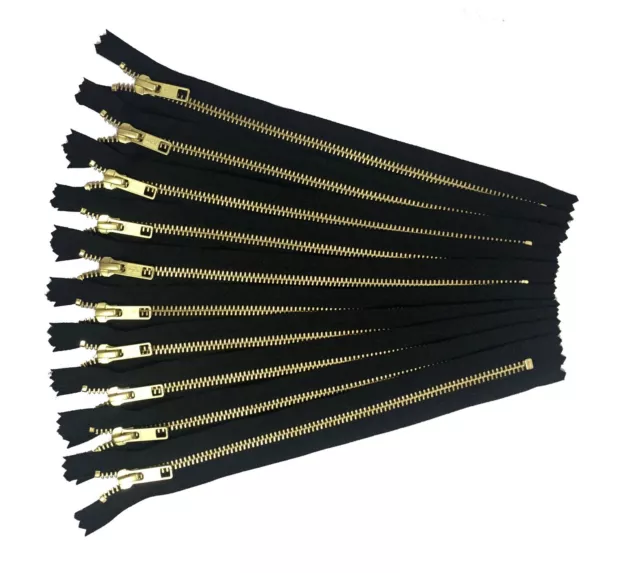 YKK BLACK METAL Zippers, Golden brass metal zipper, closed end zippers ...