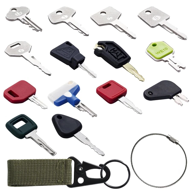 9 Master Plant Key Set JCB Case CAT Hitachi Takeuchi Komatsu - Foto 9
