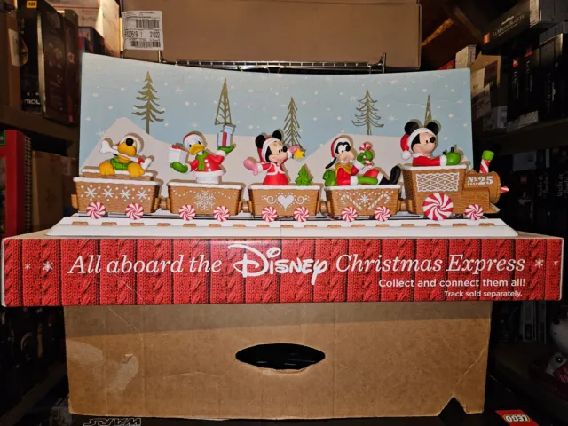 Hallmark 2016 Disney Christmas Express Train Tracks Mickey Minnie store display