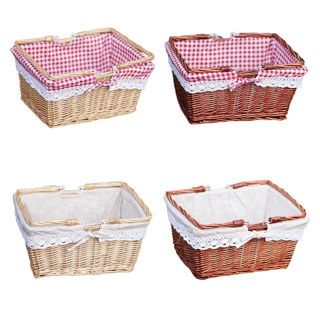 Lot De 3 Paniers Tressés PVC - Fourre-tout Réutilisables - 28x23x9 Cm - Pour Courses, Plage, Pique-nique, Décoration