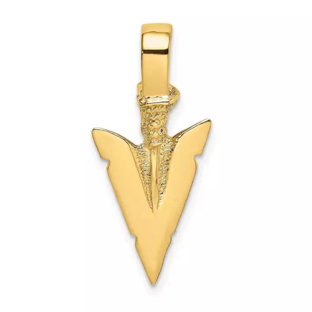 14K Gold 3D Arrowhead Charm 0.5 x 1.3 in
