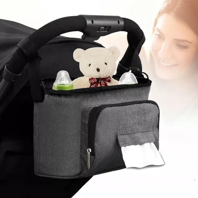 Stroller Pram Pushchair Baby Storage Mummy Bag Buggy Cup Bottle Holder