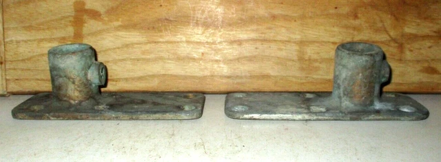 Pair Vintage Brass Pole Mounting Brackets