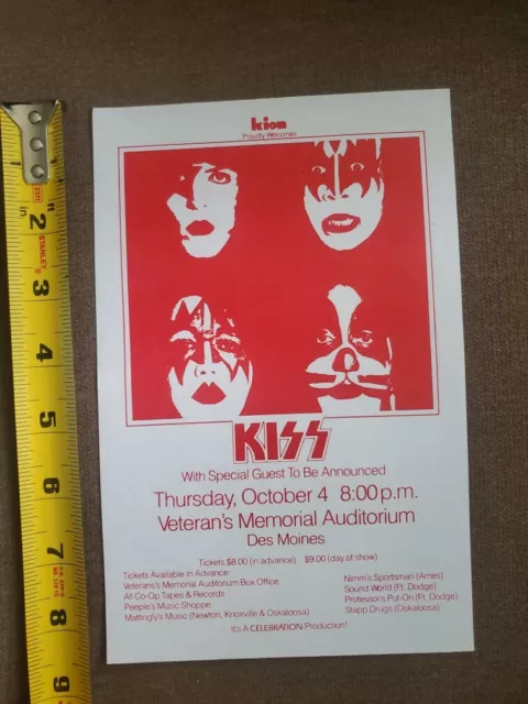 Kiss Concert Flyer 1979 Dynasty Tour