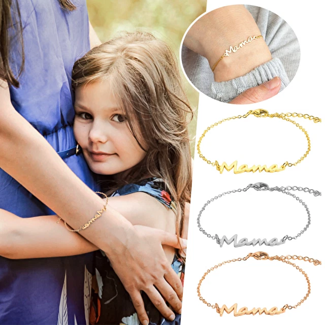 Armbänder Jungs compatible with Machen Mama Edelstahl Alphabet Armband Muttertag