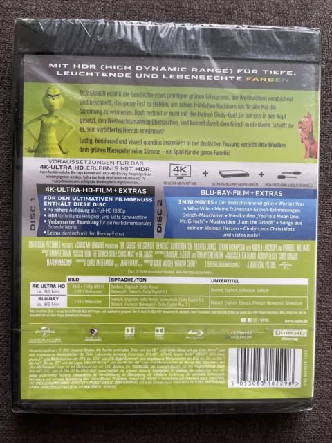 DER GRINCH 4K+Bluray Deutsche Version Zustand Neu! Aus Sammlung Auflösung! 2