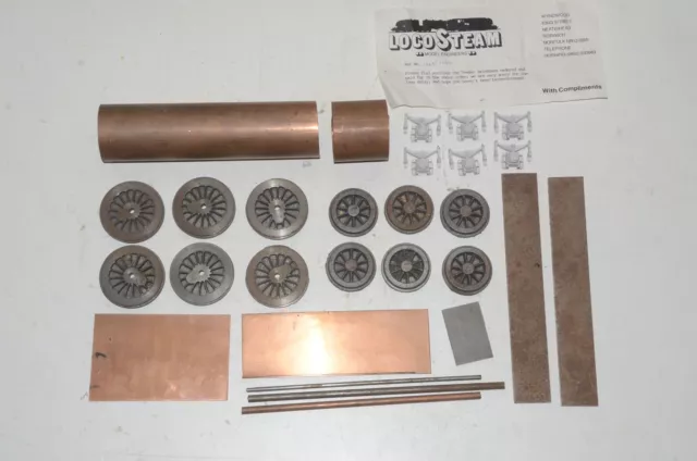 Live steam locomotive parts. Locosteam Norwich. Wheels boiler copper loco
