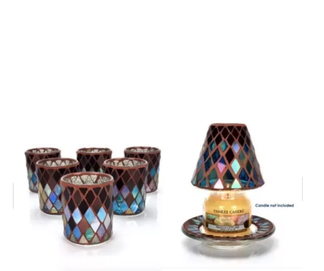 Yankee Candle Small or Large Shade & Tray Autumn Mosaic, Sheridan,Gold &  Pearl
