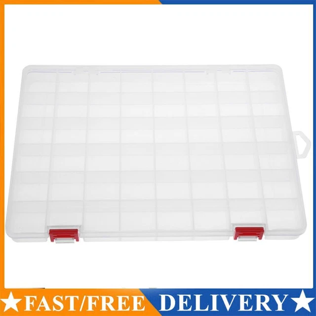 48-COMPARTMENT TRANSPARENT PLASTIC Fishing Lure Storage Box Container ...