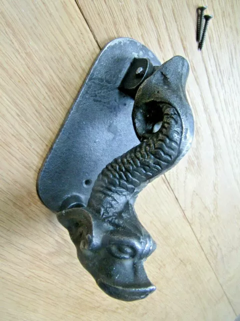 FISH DOOR KNOCKER cast iron rustic vintage country cottage Antique iron