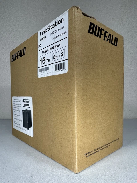 Buffalo LinkStation 720D 16TB Hard Drives Included 2 x 8TB, 2 Bay