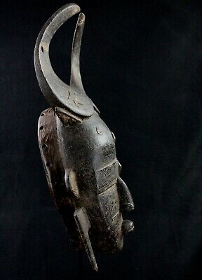 Art African Arts First - Antique Mask Djimini - Ligbi IN Horns - 42 CMS 3