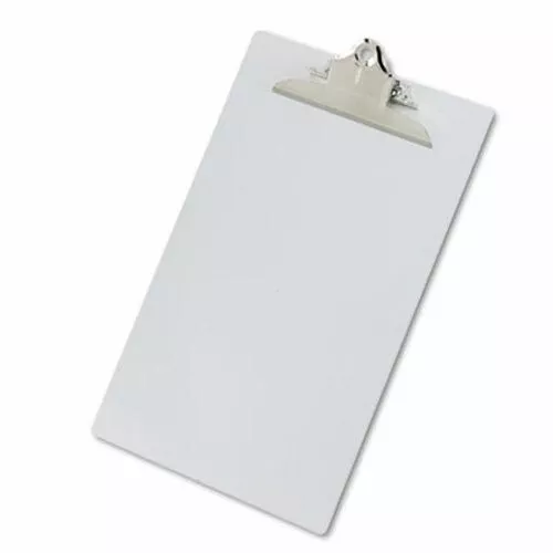 Aluminum Clipboard, 1" Capacity, Holds 8 1/2 w x 14 h, Silver (SAU22519)