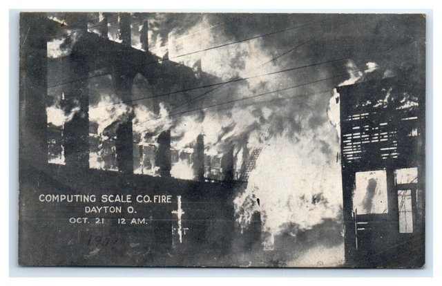 RPPC Dayton, OH Disaster Postcard - Computing Scale Co. Fire